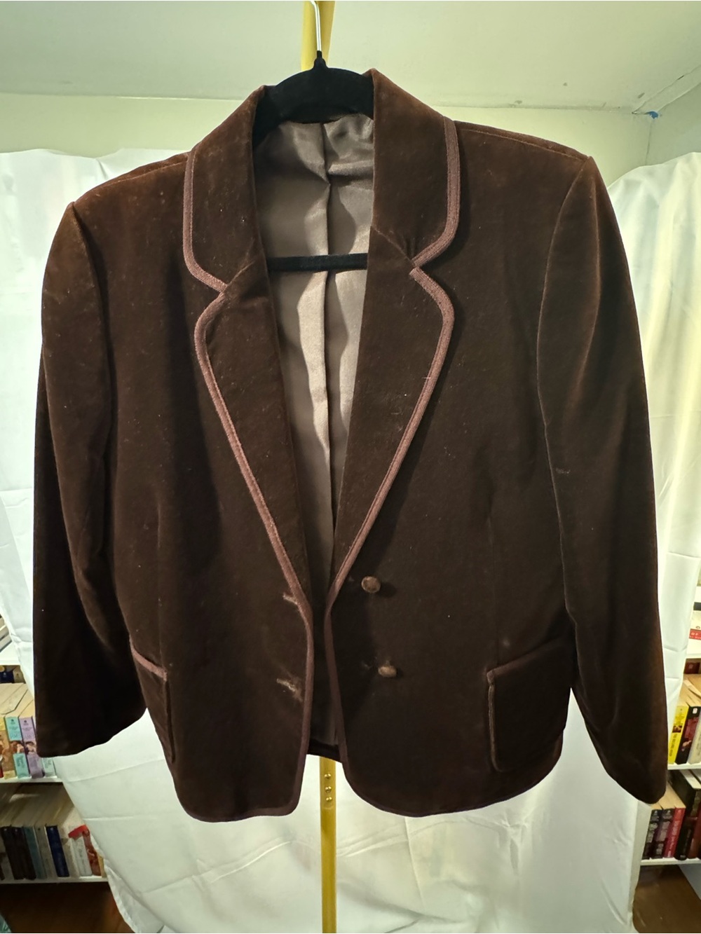 Hyphen London Brown Velvet Smoking Blazer Made in UK Size 14